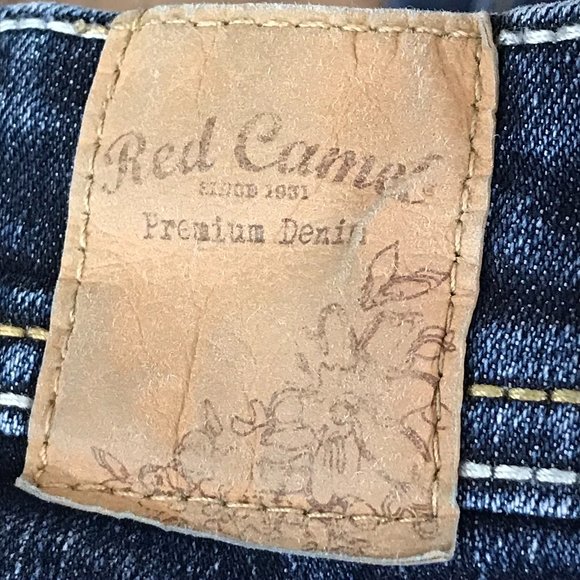 Red Camel Embellished Flap Pocket Skinny Jeans - Picture 9 of 15